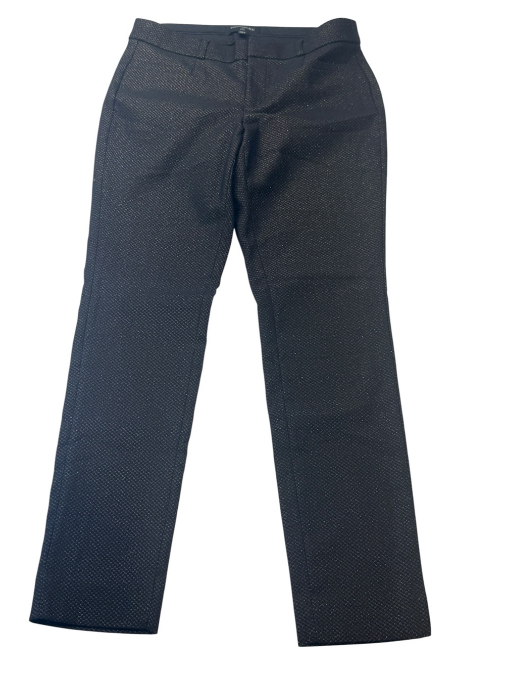 Banana Republic Black Copper Shimmer Textured Straight-Leg Trousers Size 2
